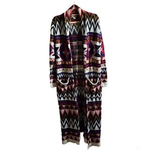 Forever 21 Boho Tribal Longline Sweater